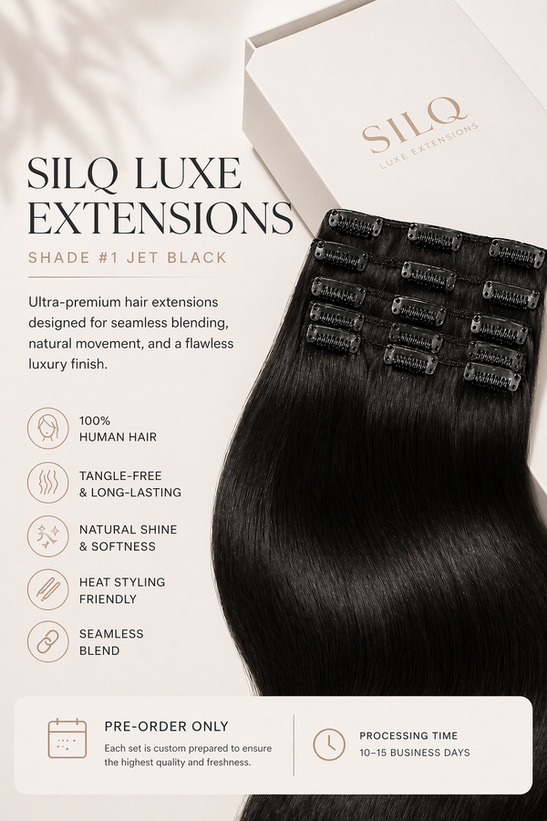 Silq Luxe Extensions – Shade #1 Jet Black