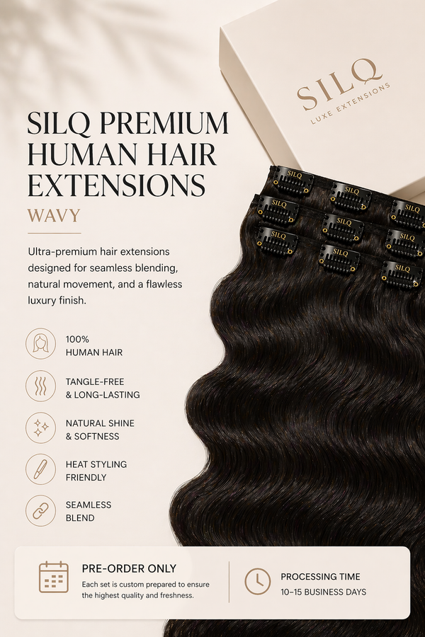 Silq Premium Human Hair Extensions - Wavy