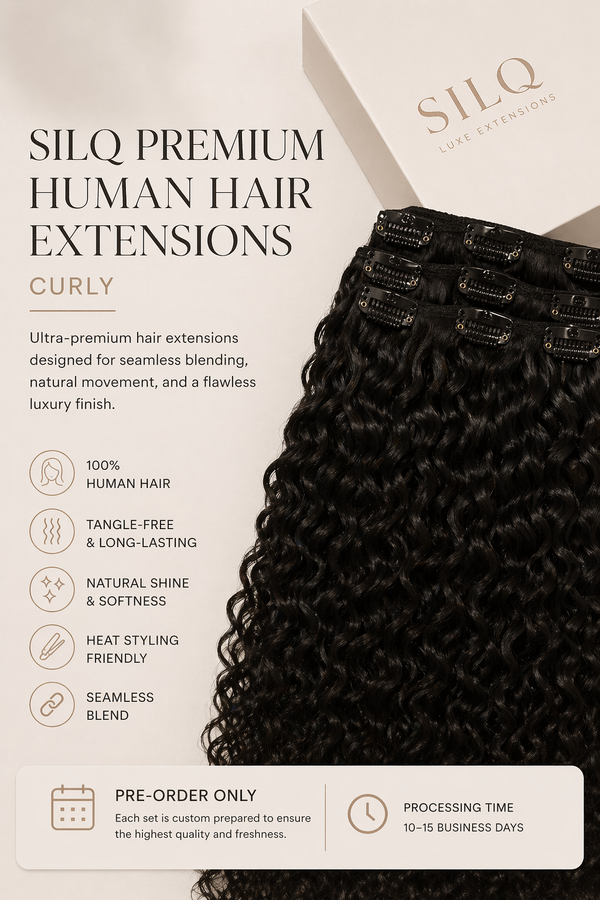 Silq Premium Human Hair Extensions - Curly